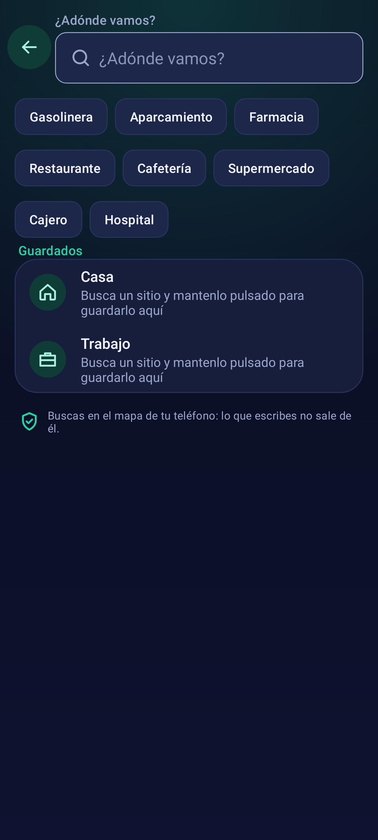 Buscar el destino en Ruta
